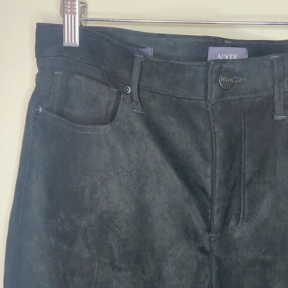 NYDJ NWT Black Velvet/Velour Mid-Rise Alina Ankle Legging/Pants Size 6 - Picture 3 of 7
